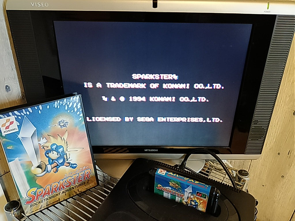 SPARKSTER Rocket Knight Adventures 2 SEGA MEGA DRIVE (Genesis ) Cart,Boxed-f0823