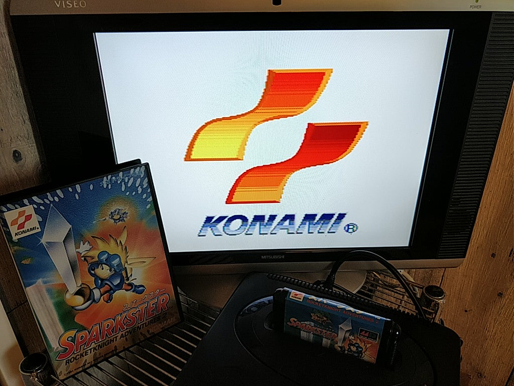 SPARKSTER Rocket Knight Adventures 2 SEGA MEGA DRIVE (Genesis ) Cart,Boxed-f0823
