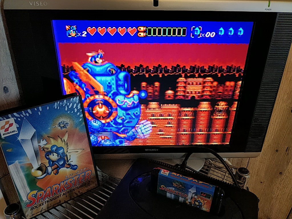 SPARKSTER Rocket Knight Adventures 2 SEGA MEGA DRIVE (Genesis ) Cart,Boxed-f0823