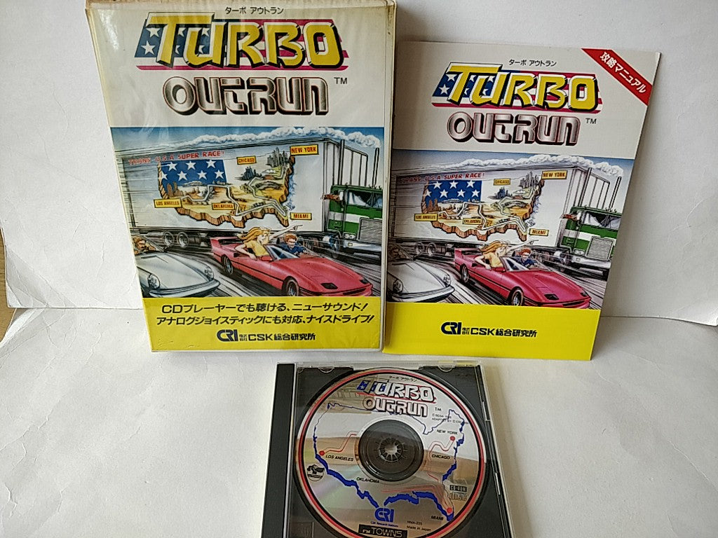 TURBO OUTRUN for FM TOWNS / MARTY Game,Manual Boxed set/Japan Ver.NTSC-J-c0904-