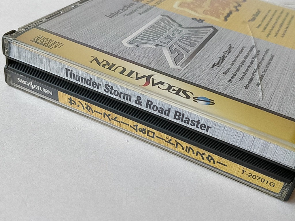 Thunder Storm & Road Blaster SEGA Saturn/Game Disk and Boxed tested-c0915-