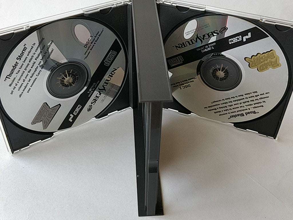 Thunder Storm & Road Blaster SEGA Saturn/Game Disk and Boxed tested-c0915- - Hakushin Retro Game shop
