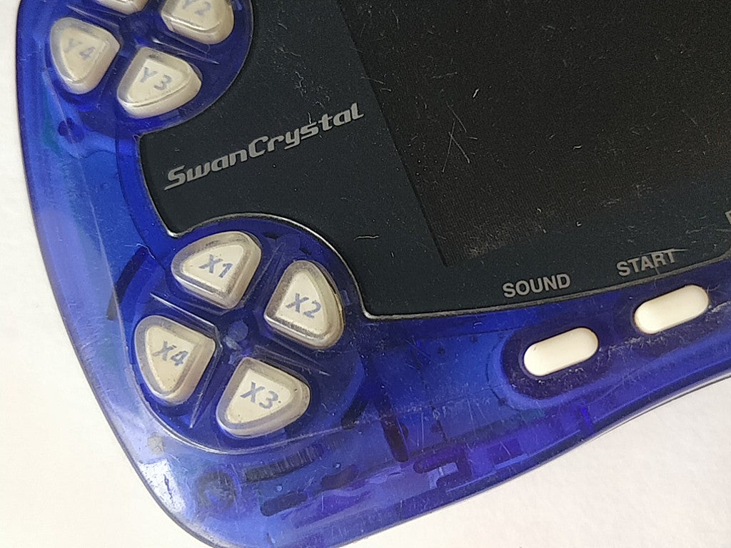 Wonder Swan Crystal Clear Blue BANDAI WSC Handheld Console tested-c1003- - Hakushin Retro Game shop