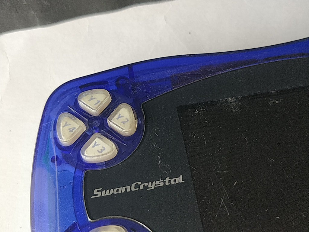 Wonder Swan Crystal Clear Blue BANDAI WSC Handheld Console tested-c1003- - Hakushin Retro Game shop