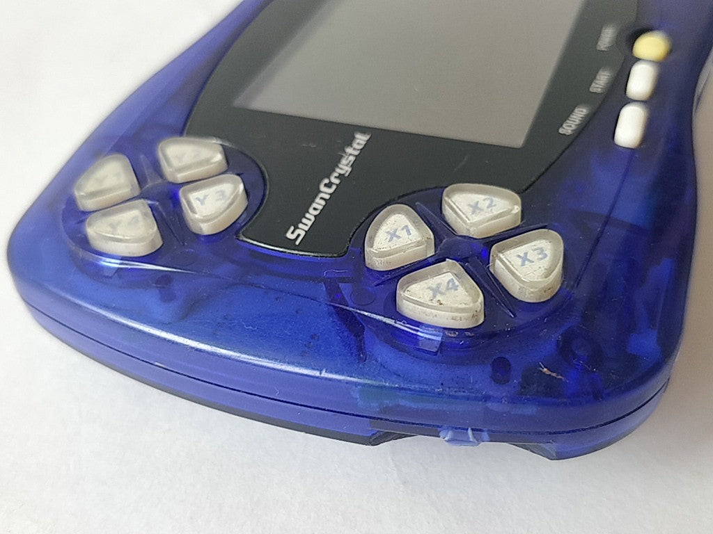 Wonder Swan Crystal Clear Blue BANDAI WSC Handheld Console tested-c1003- - Hakushin Retro Game shop