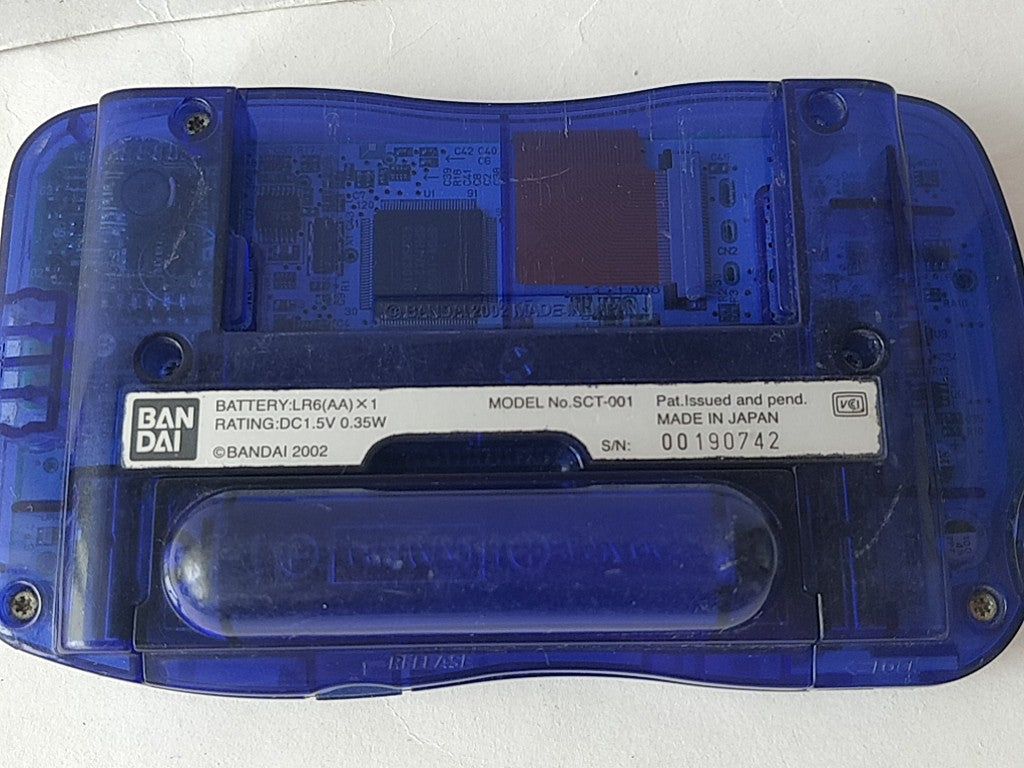 Wonder Swan Crystal Clear Blue BANDAI WSC Handheld Console tested-c1003- - Hakushin Retro Game shop