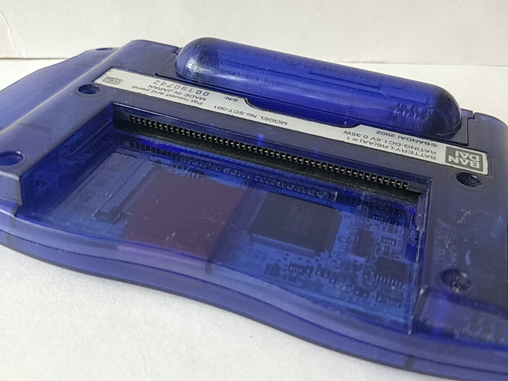 Wonder Swan Crystal Clear Blue BANDAI WSC Handheld Console tested-c1003- - Hakushin Retro Game shop