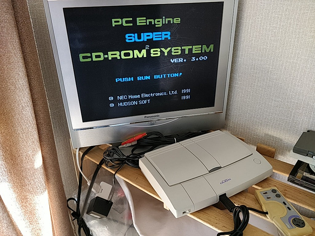 NEC PC Engine DUO-R Console(TurboDUO PI-TG10),Pad,PSU,AV Cable Games Boxed-c1013 - Hakushin Retro Game shop