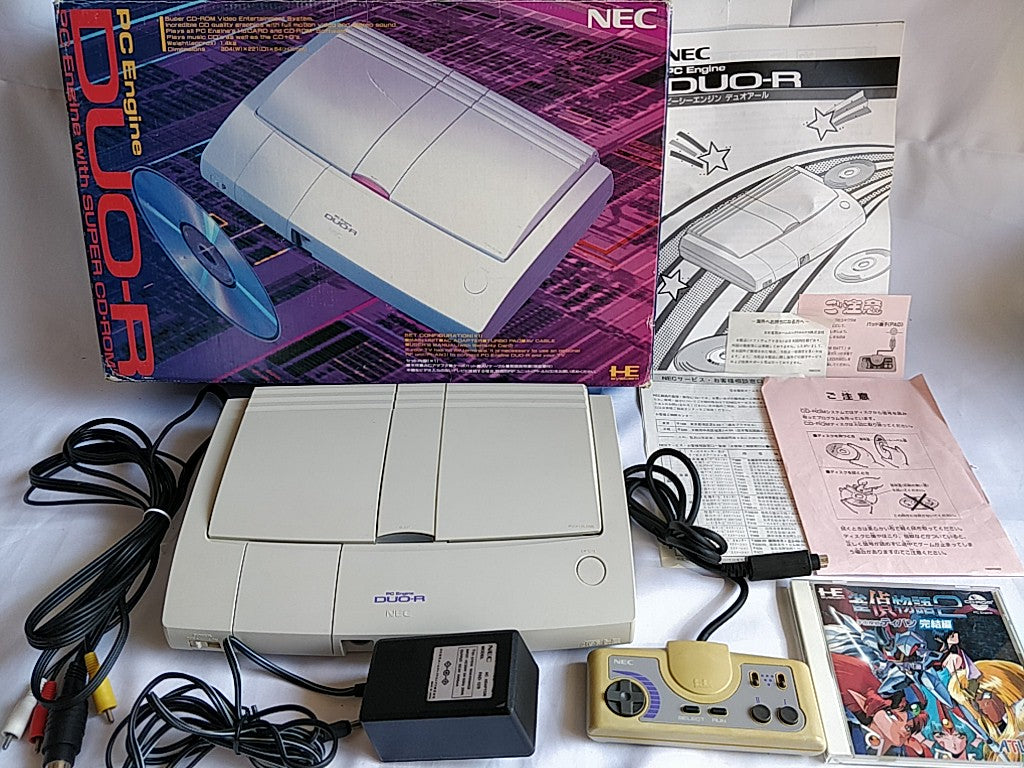 NEC PC Engine DUO-R Console(TurboDUO PI-TG10),Pad,PSU,AV Cable Games Boxed-c1013 - Hakushin Retro Game shop