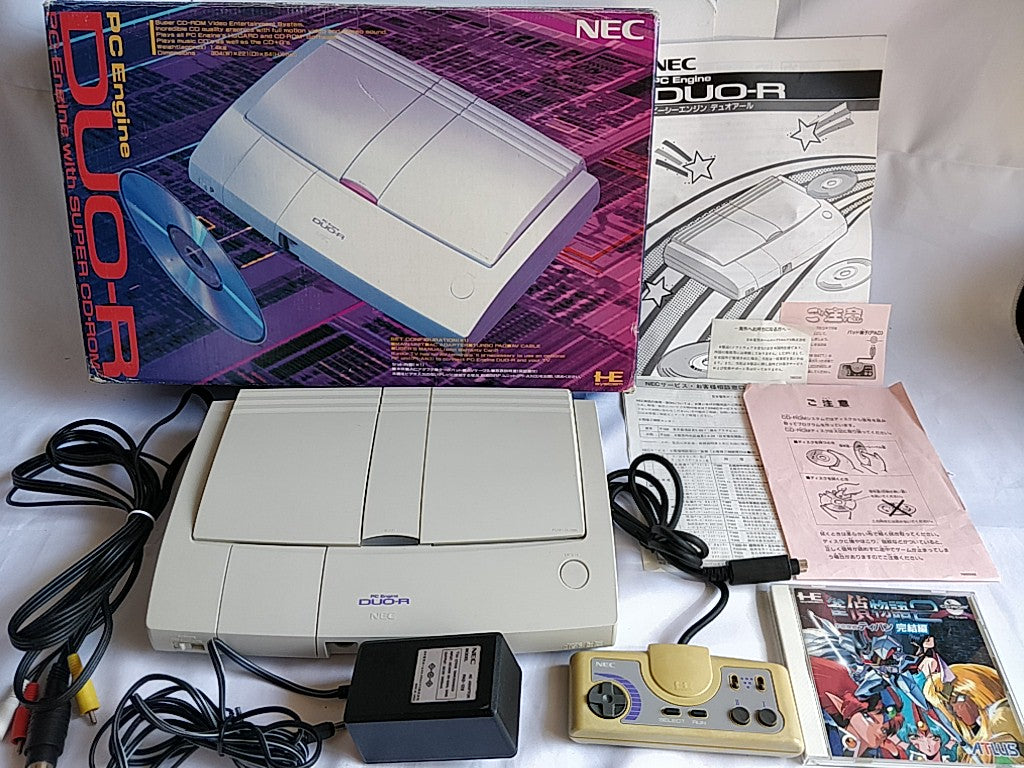 NEC PC Engine DUO-R Console(TurboDUO PI-TG10),Pad,PSU,AV Cable Games Boxed-c1013 - Hakushin Retro Game shop