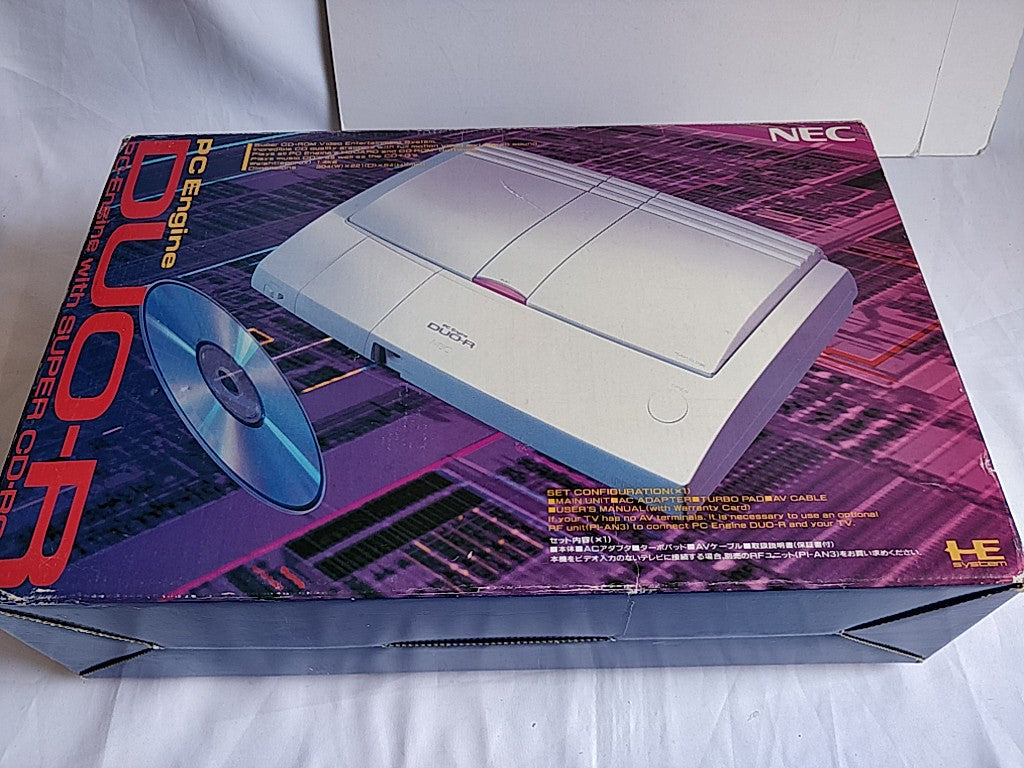 NEC PC Engine DUO-R Console(TurboDUO PI-TG10),Pad,PSU,AV Cable Games Boxed-c1013 - Hakushin Retro Game shop