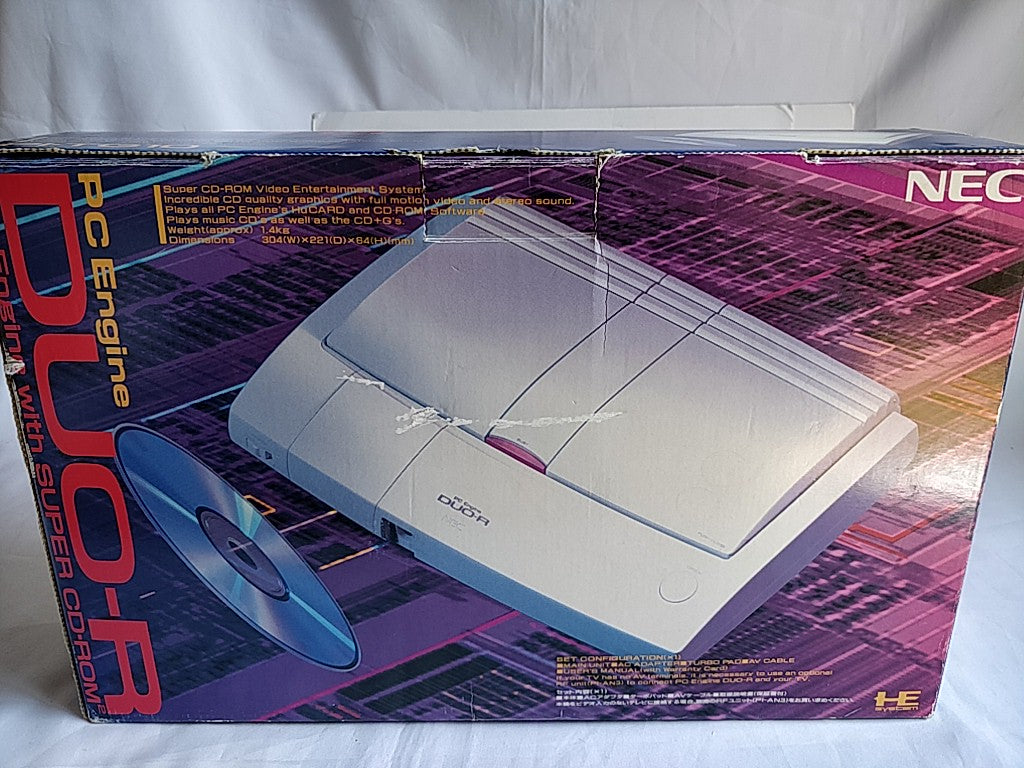 NEC PC Engine DUO-R Console(TurboDUO PI-TG10),Pad,PSU,AV Cable Games Boxed-c1013 - Hakushin Retro Game shop