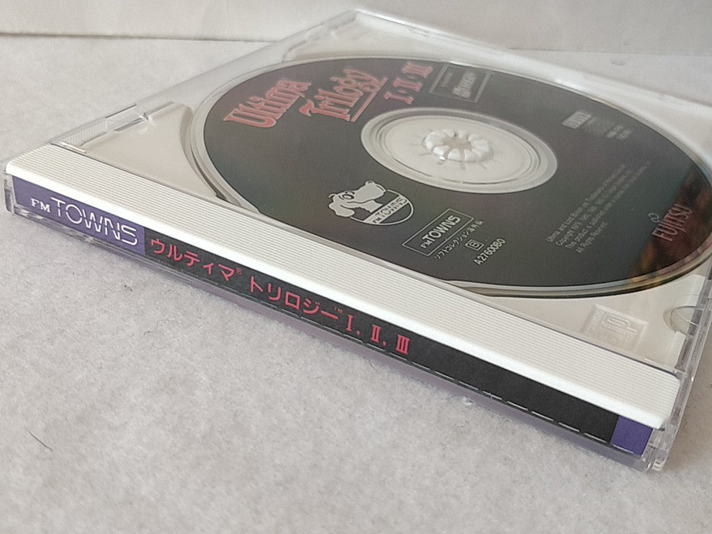 Ultima Trilogy 1,2,3 FM TOWNS / MARTY Game Disk,Map,Boxed set tested-c1120- - Hakushin Retro Game shop