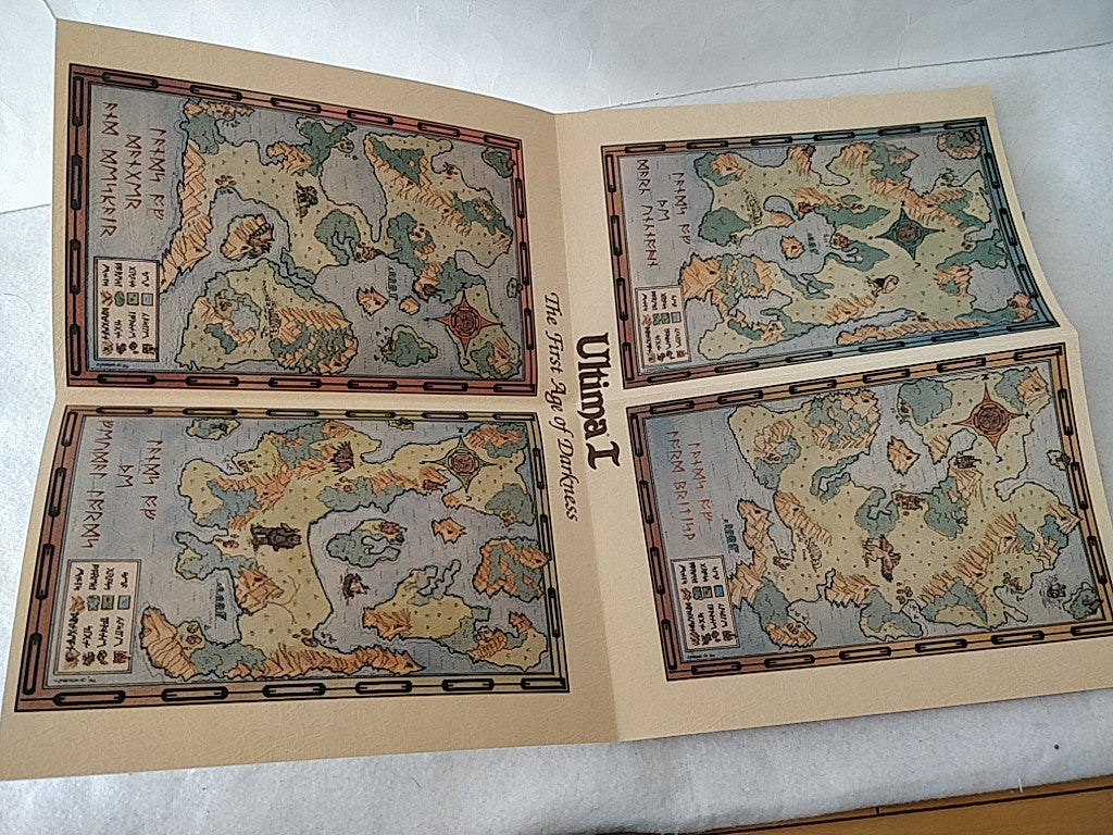 Ultima Trilogy 1,2,3 FM TOWNS / MARTY Game Disk,Map,Boxed set tested-c1120- - Hakushin Retro Game shop