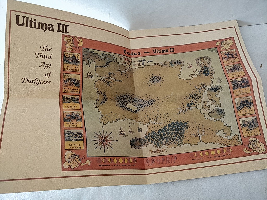 Ultima Trilogy 1,2,3 FM TOWNS / MARTY Game Disk,Map,Boxed set tested-c1120- - Hakushin Retro Game shop