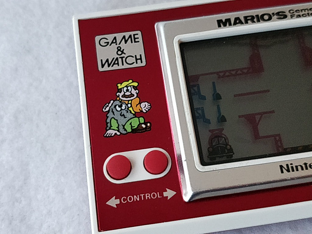 Vintage Nintendo GAME&WATCH MARIO'S Cement Factory Handheld game tested-c1120-
