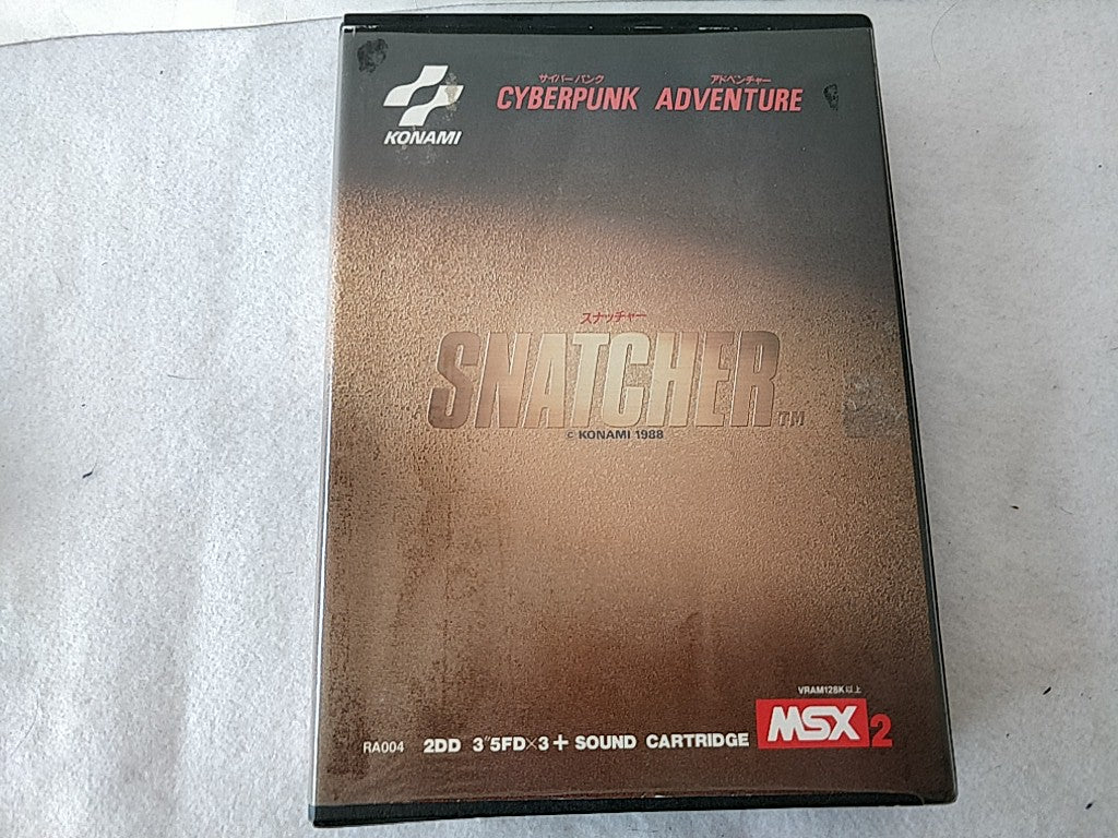SNATCHER KONAMI MSX MSX2 Game Disk,Sound Cartridge,Manual,Boxed set tested-d0204