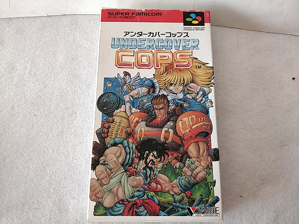 Undercover Cops Super Famicom SNES GAME Cartridge,Manual,Boxed set/tested-c1222- - Hakushin Retro Game shop