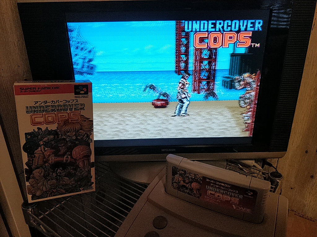 Undercover Cops Super Famicom SNES GAME Cartridge,Manual,Boxed set/tested-c1222- - Hakushin Retro Game shop