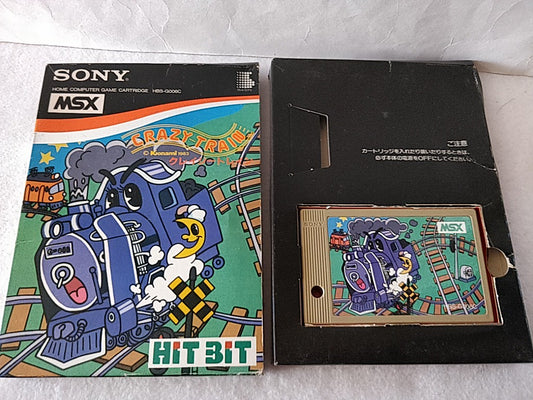 CRAZY TRAIN Sony Hit Bit for MSX MSX2 Game Cartridge and box tested-d0209-