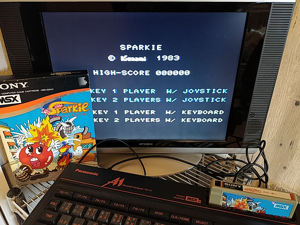 Sparkie Sony Hit Bit for MSX MSX2 Game Cartridge and box tested-d0209-