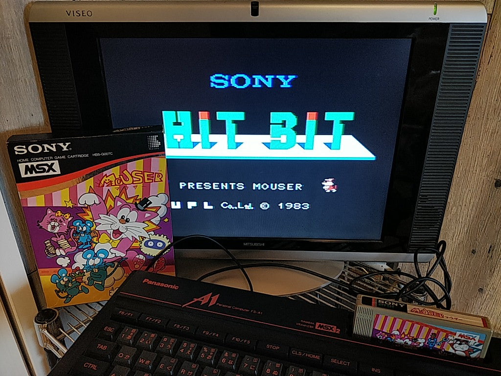 Mouser Sony Hit Bit for MSX MSX2 Game Cartridge and box/NTSC-J tested-d0209- - Hakushin Retro Game shop
