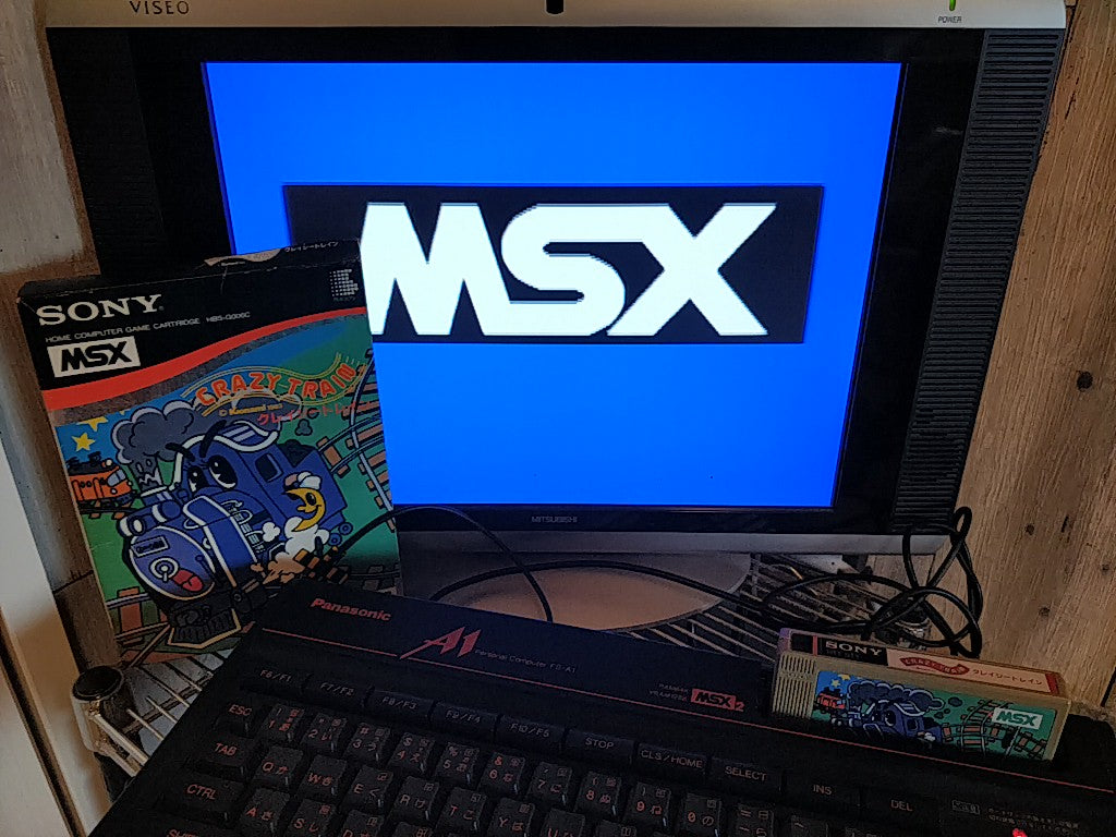 CRAZY TRAIN Sony Hit Bit for MSX MSX2 Game Cartridge and box tested-d0209- - Hakushin Retro Game shop