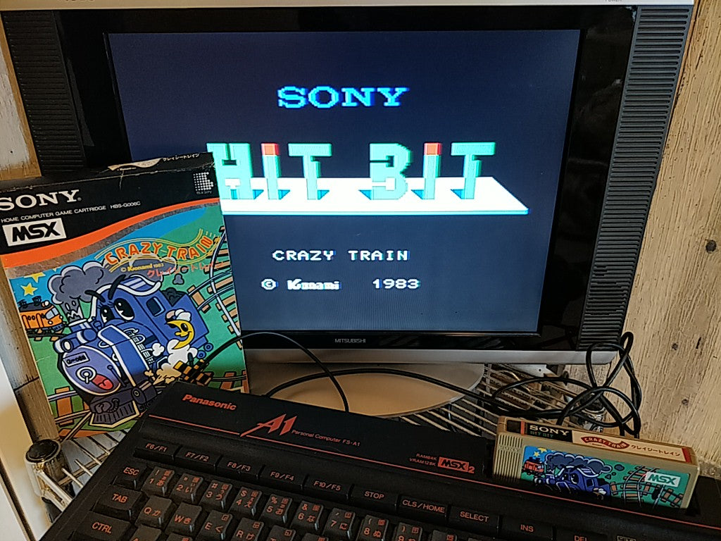 CRAZY TRAIN Sony Hit Bit for MSX MSX2 Game Cartridge and box tested-d0209- - Hakushin Retro Game shop
