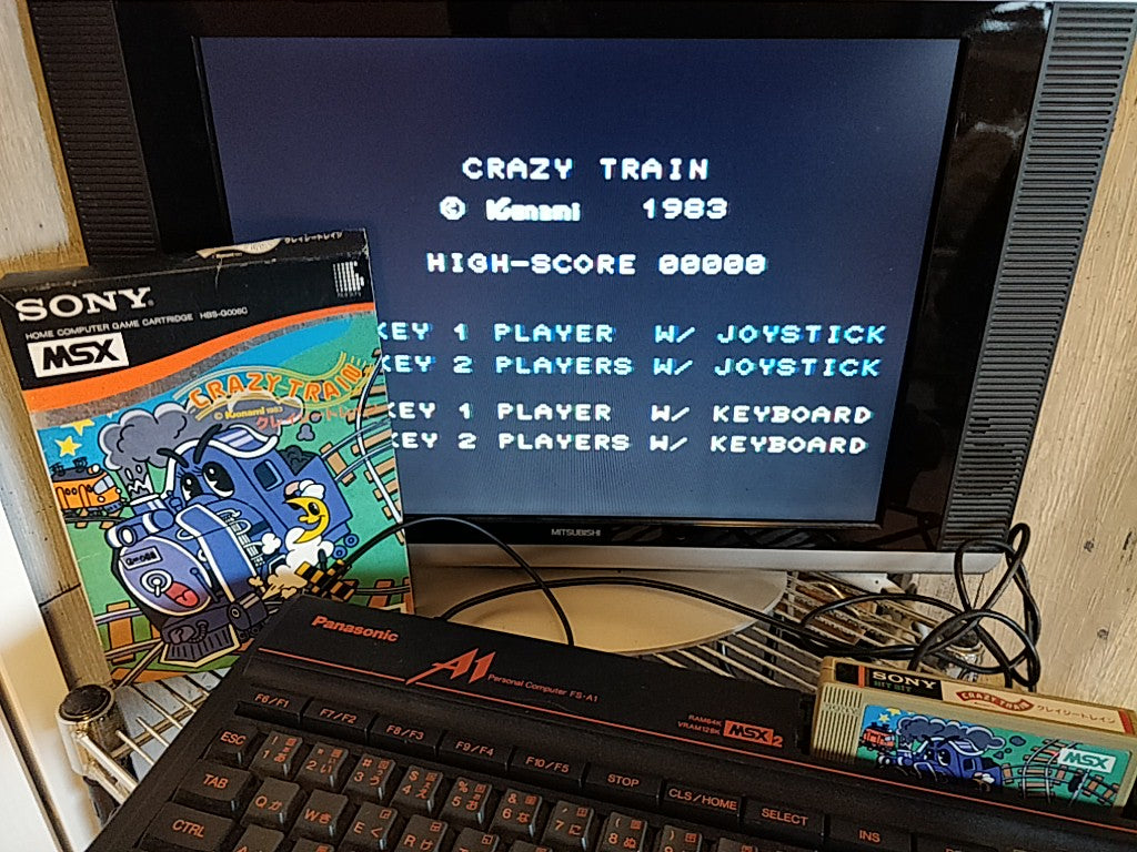 CRAZY TRAIN Sony Hit Bit for MSX MSX2 Game Cartridge and box tested-d0209-