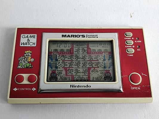 Vintage Nintendo GAME&WATCH MARIO'S Cement Factory Handheld game tested-d0212-