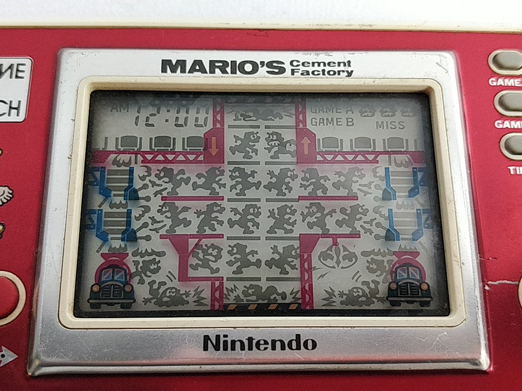 Vintage Nintendo GAME&WATCH MARIO'S Cement Factory Handheld game tested-d0212- - Hakushin Retro Game shop