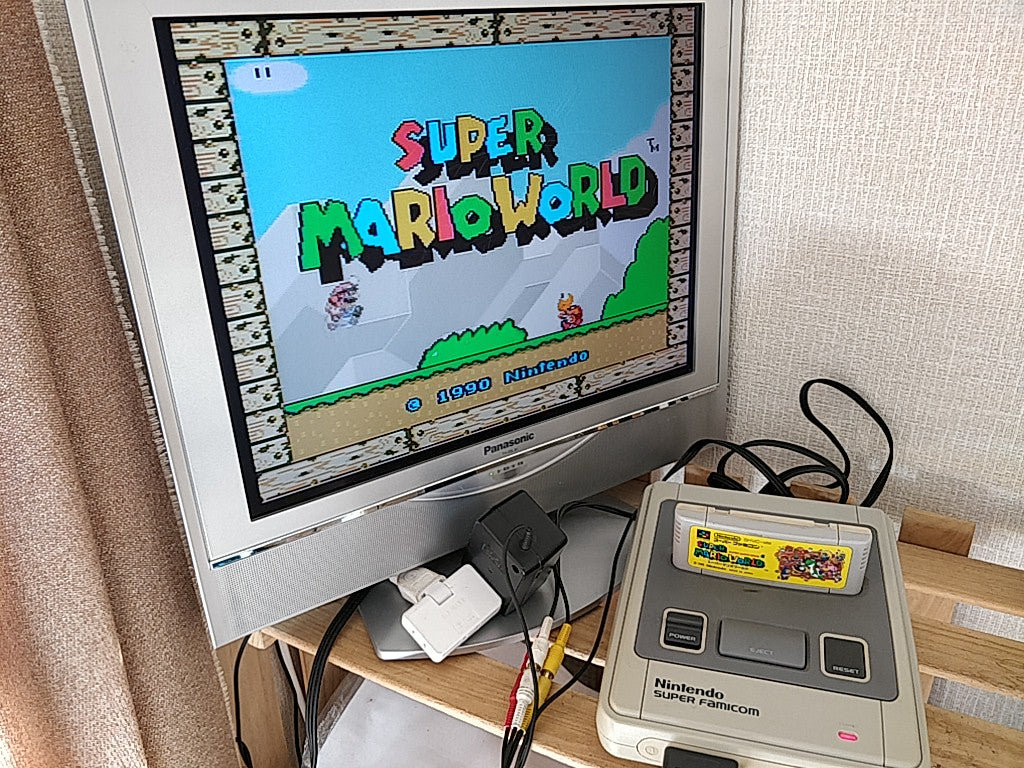 Super Famicom SNES console (SNES/SHVC-001),Pads and Game set tested-d0211- - Hakushin Retro Game shop