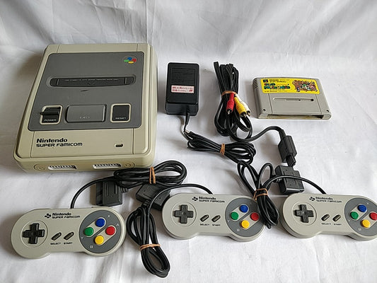 Super Famicom SNES console (SNES/SHVC-001),Pads and Game set tested-d0211-