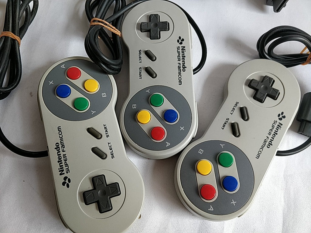 Super Famicom SNES console (SNES/SHVC-001),Pads and Game set tested-d0211- - Hakushin Retro Game shop