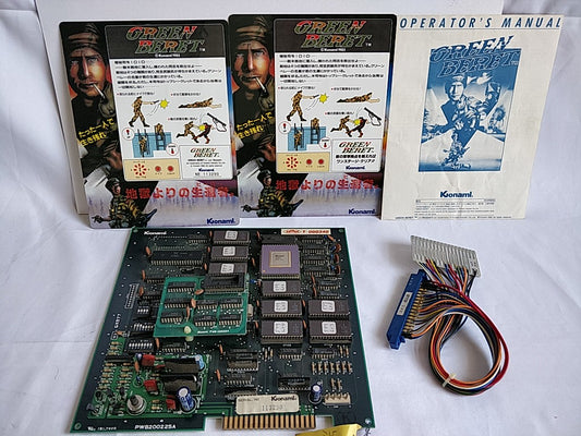 GREEN BERE RUSH'N ATTACK JAMMA Arcade PCB system Board,Inst card tested-d0324- - Hakushin Retro Game shop