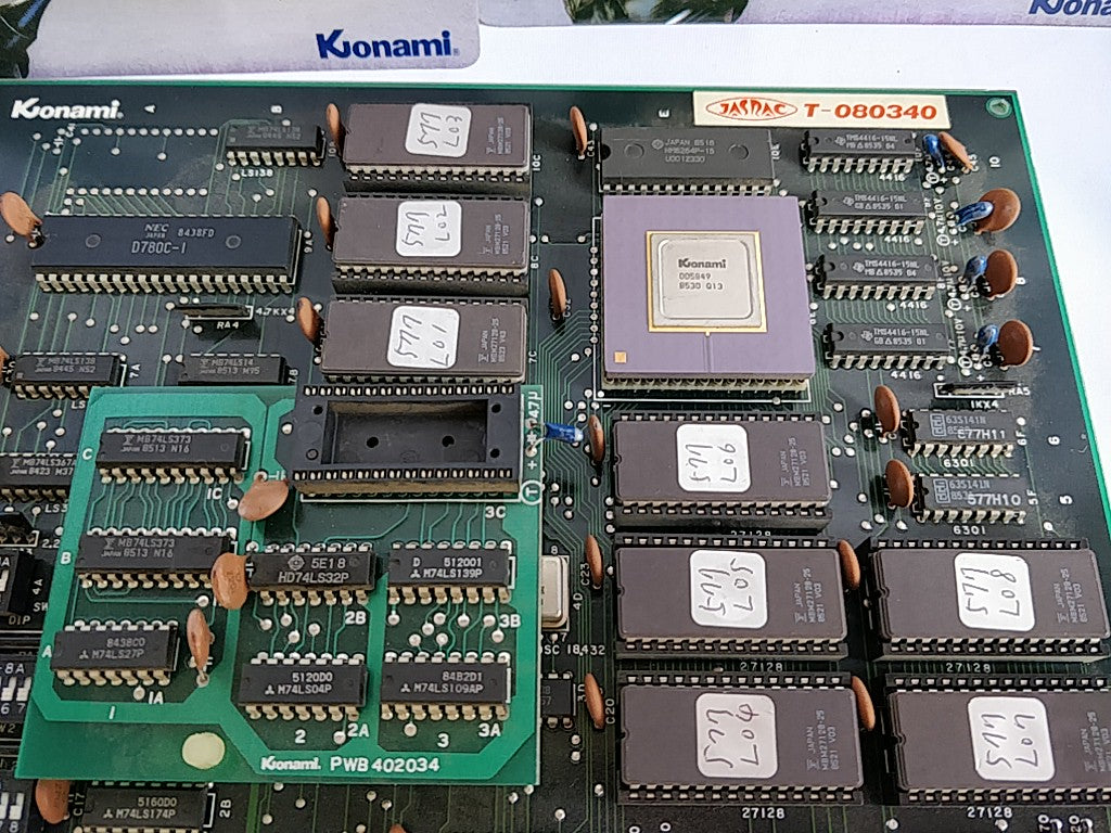 GREEN BERE RUSH'N ATTACK JAMMA Arcade PCB system Board,Inst card tested-d0324- - Hakushin Retro Game shop