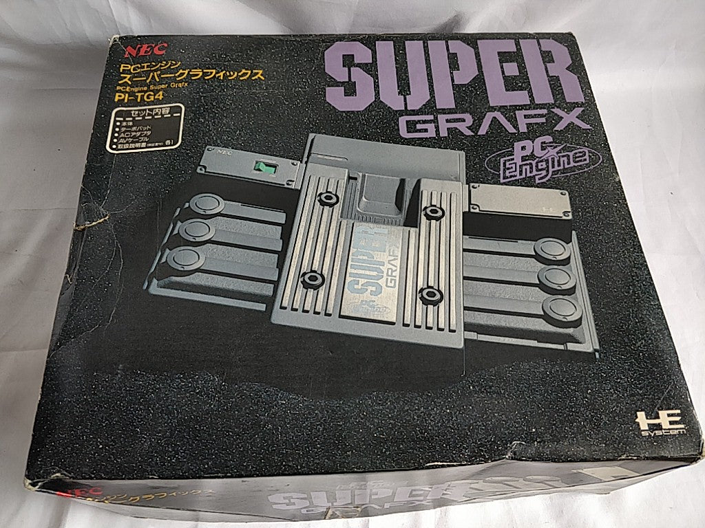 NEC PC Engine SuperGrafx (TurboGrafx-16) Console,Pad ,PSU,Game Boxed set-d0413-