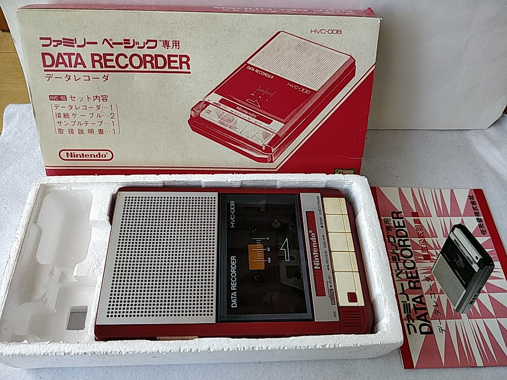 Nintendo Family Basic Cassette Data Recorder HVC-008, Manual,Box set-d0419 - Hakushin Retro Game shop