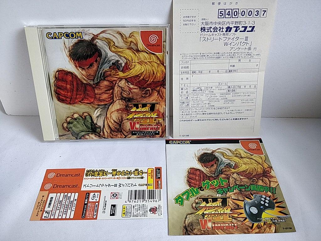 Street Fighter 3 W Impact DreamCast/Game Disk,Manual,Boxed tested-d0430-