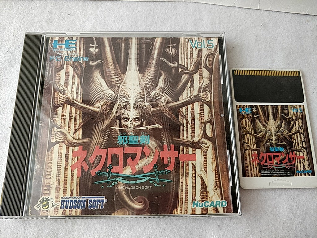 Jaseiken Necromancer NEC PC Engine TurboGrafx-16 PCE,Hu-card,manual,case -d0508- - Hakushin Retro Game shop