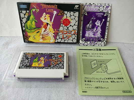 Dragons Lair For Nintendo Famicom NES Cartridge,Manual, Boxed set tested-d0509-