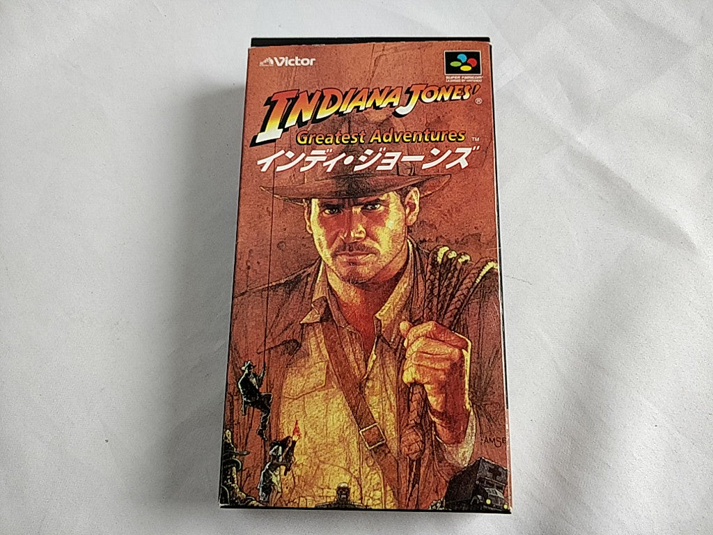 Indiana Jones' Greatest Adventures Super Famicom SFC Cart,Manual,Boxed set-d0517