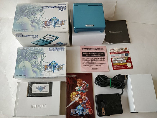 Game Boy Advance SP GBA Sword of Mana Seiken Densetsu MANA Blue Console-d0519-