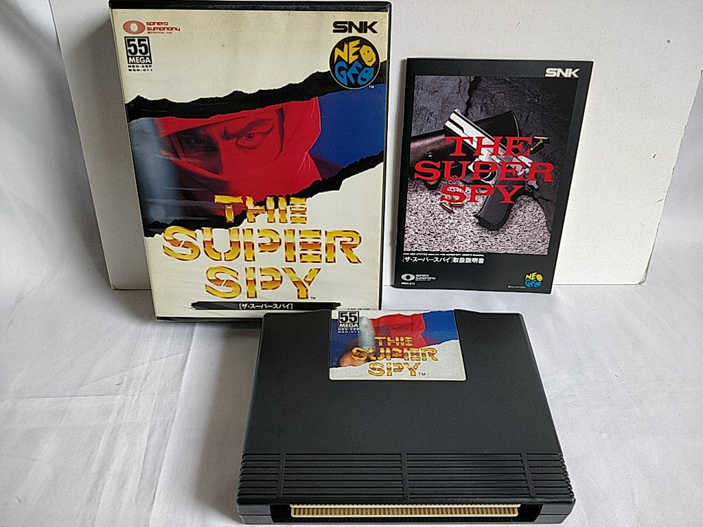 THE SUPER SPY SNK NEO GEO AES Cartridge, Manual Boxed set tested-d0524- - Hakushin Retro Game shop