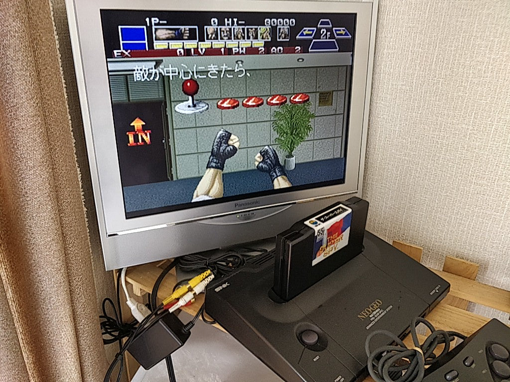 THE SUPER SPY SNK NEO GEO AES Cartridge, Manual Boxed set tested-d0524- - Hakushin Retro Game shop