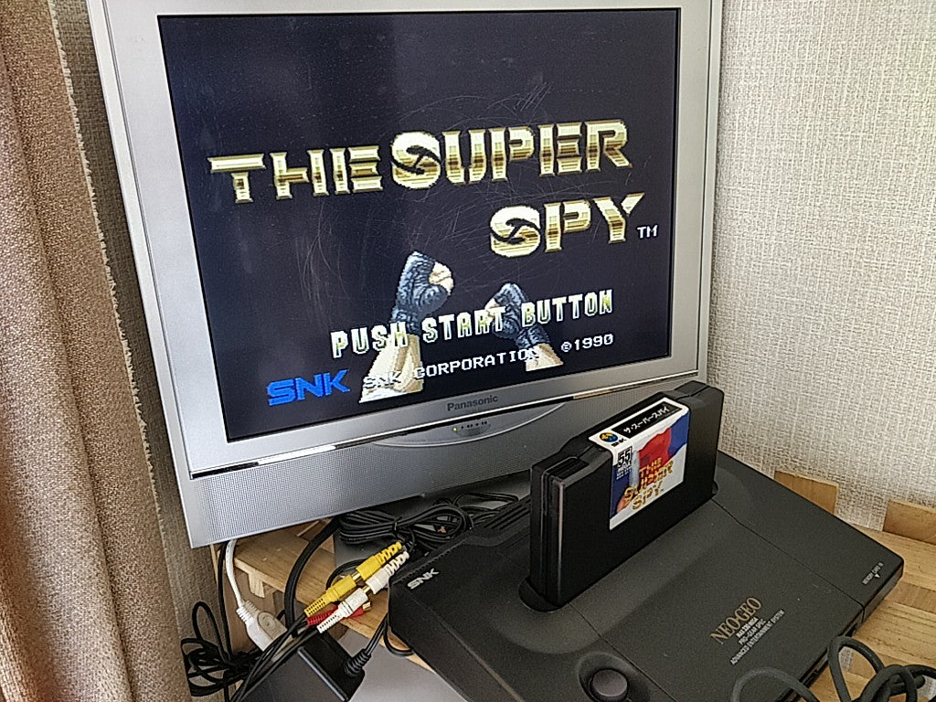THE SUPER SPY SNK NEO GEO AES Cartridge, Manual Boxed set tested-d0524- - Hakushin Retro Game shop