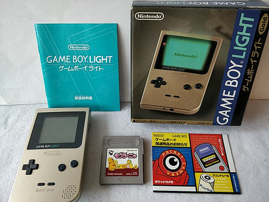 Nintendo Game boy Light Gold color console MGB-101,Manual, Boxed,Game set-d0603-