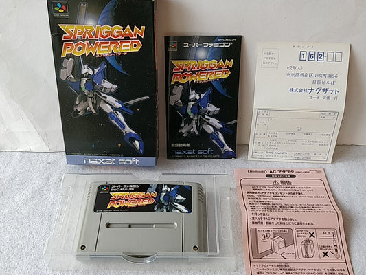 SPRIGGAN POWERED Nintendo Super Famicom SFC Cartridge,Manual,Boxed set-d0603-