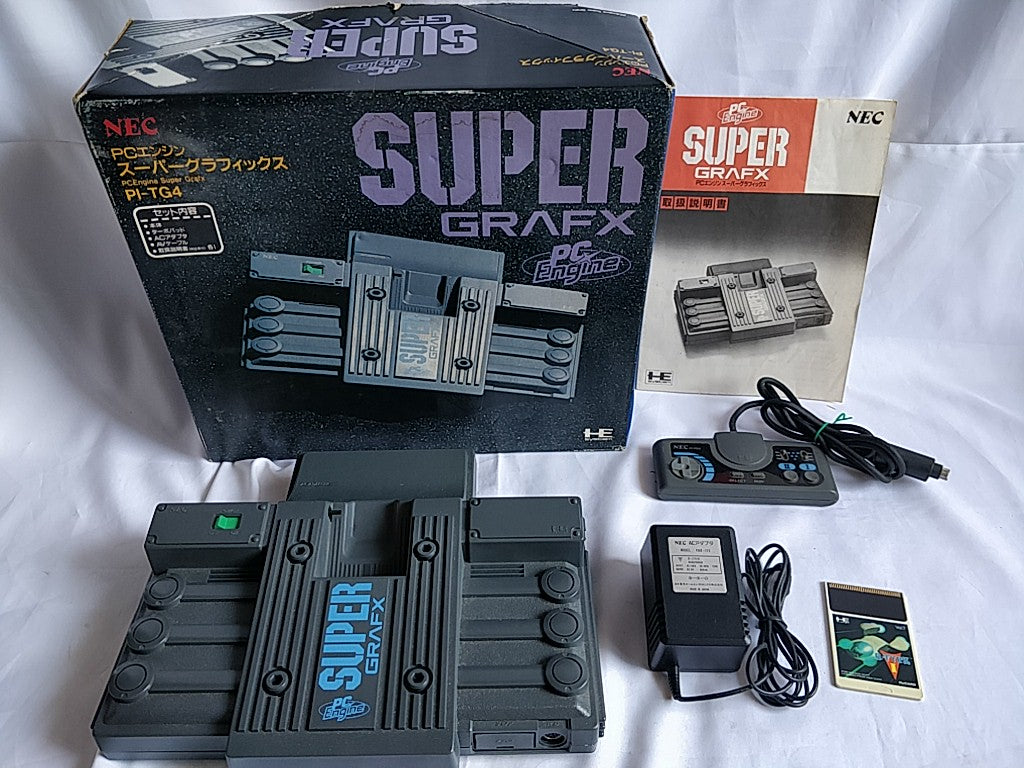 NEC PC Engine SuperGrafx (TurboGrafx-16) Console,Pad ,PSU,Game Boxed set-d0609- - Hakushin Retro Game shop
