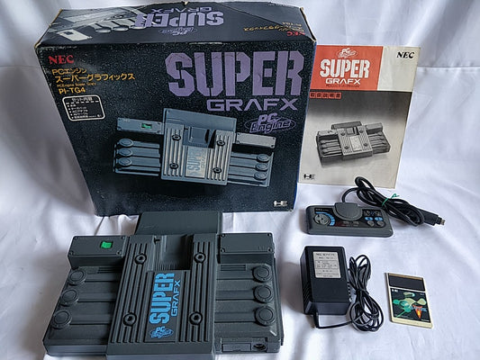 NEC PC Engine SuperGrafx (TurboGrafx-16) Console,Pad ,PSU,Game Boxed set-d0609-